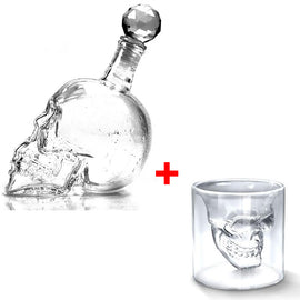 Creative Skull Head Bottle With Shot Glass