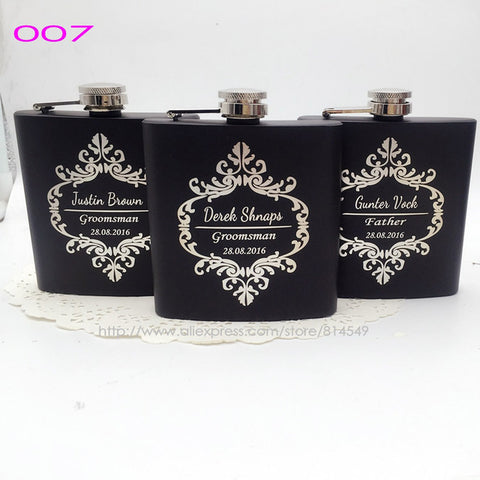 Stainless Steel Black Hip Flask