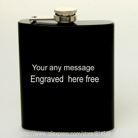 Stainless Steel Black Hip Flask